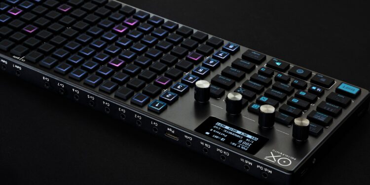 ONE MKII viewed from the back, angle, showing new CV Input jacks.